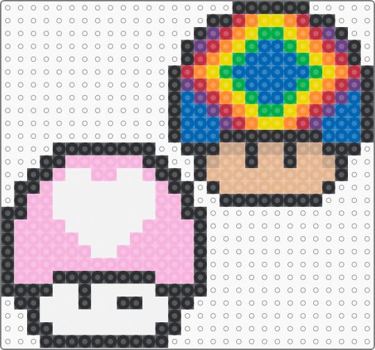 Mushroom Head- Heart & Rainbow