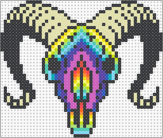 rainbow ram skull glow in the dark horns