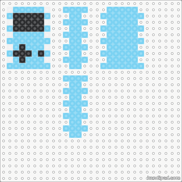 3D fuse bead pattern for a miniature light blue gameboy