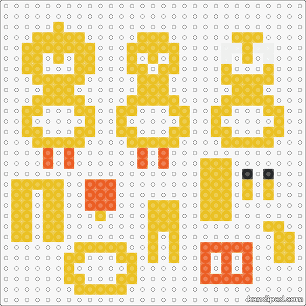 3D fuse bead pattern with the layers of a yellow chicken