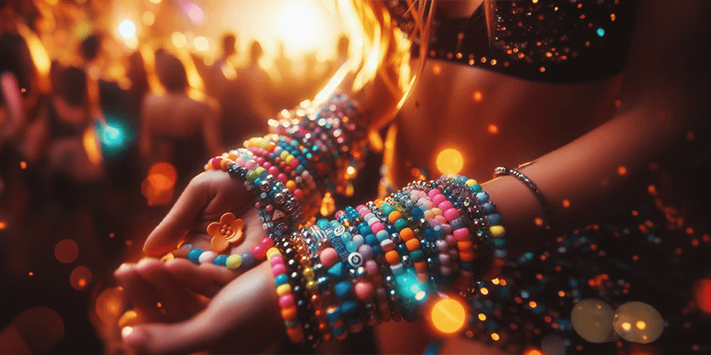 Kandi bracelets at a rave