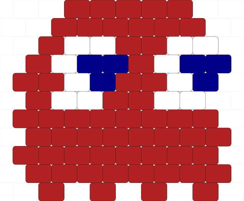 Blinky from Pac-Man (red ghost) pony bead design