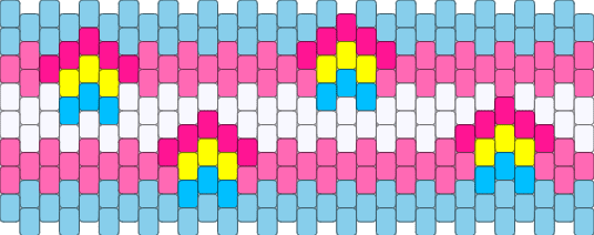 Transgender flag cuff with pan stars (LGBTQ+ pride)