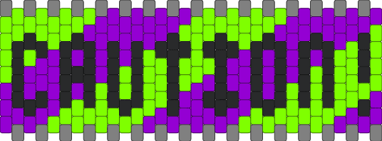 Green 'n purple caution cuff