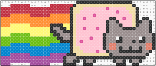 HUGE nyan cat perler pattern/rainbow!!