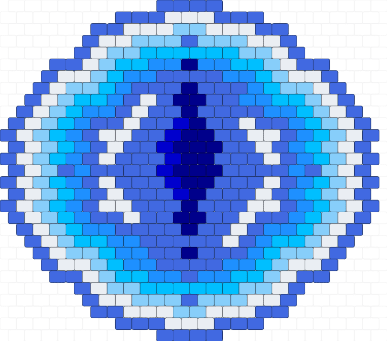 Blue eye gradient round bag panel