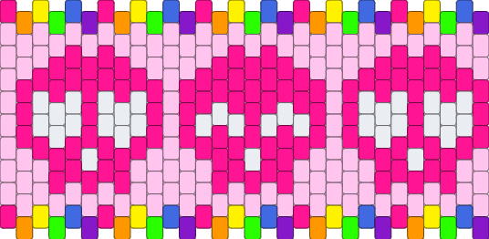 Pink/Rainbow Skulls, multi stitch Kandi Pattern