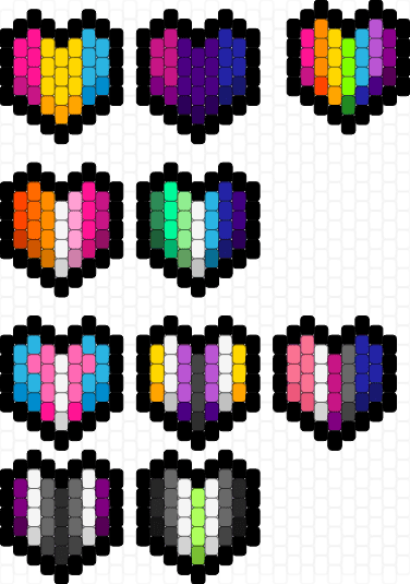 pride flag hearts