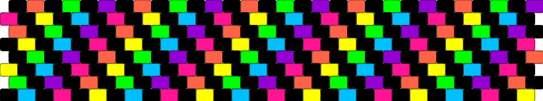 Rainbow and black diagonal line even peyote stitch cuff pattern