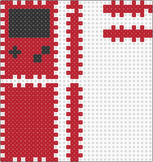 Red 3D game boy, with key chain holes.