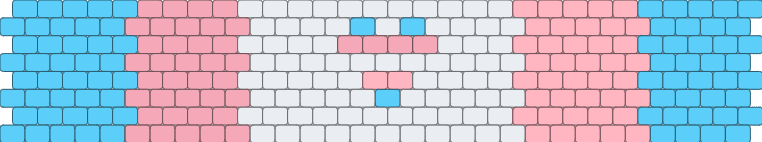 Trans flag cuff with heart in the middle (I love all you trans ppl out there