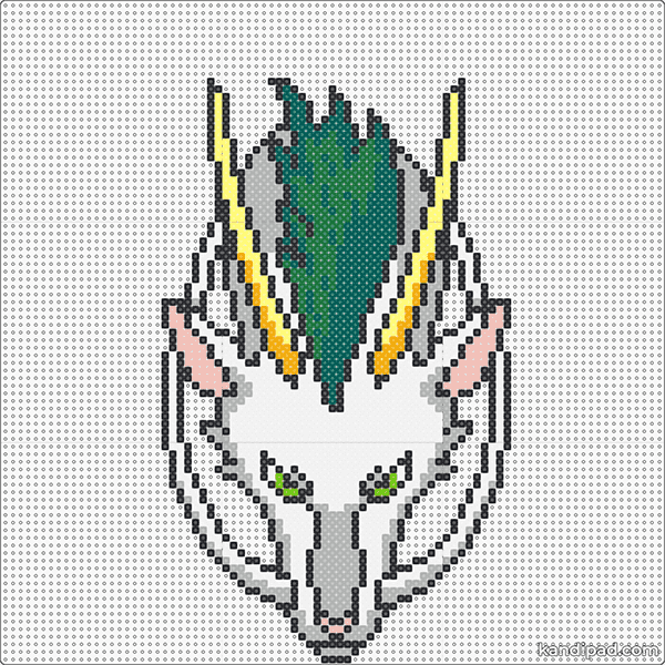 Dragon Haku Fuse Bead Pattern from Spirited Away