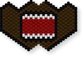 domo-mask-kandi - domo,mouth,mask,teeth,brown,red