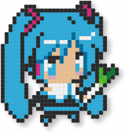 November 10, 2024 Pattern of the Day: Chibi miku perler 2 by scene_girl