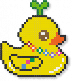 plurrduck - animal, cartoon, charm, cute, duck, kandi, plur, plurrduck, rubber ducky, sprout, yellow