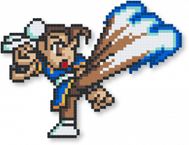 Chun-Li (3) - blue, brown, light blue, tan
