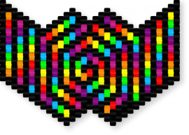 Rainbow Black Spiral Sub-Zero Mask V2 - black, candy, colorful, food, kandi, mask, pink, rainbow, scene, spiral, sub zero, sub zero mask, trippy