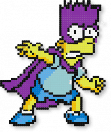 Bart man mini 50 x 100 - bart simpson, light blue, pink, yellow