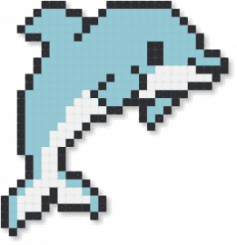 Cute Dolphin - animal, aquatic, blue, cute, dolphin, easy, light blue, marine, ocean, white