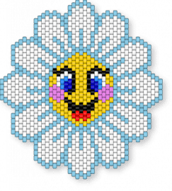 Smiling Daisy - light blue, white, yellow