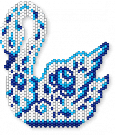 Swan - light blue, purple
