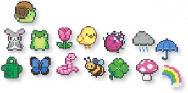 Spring - gray, green, pink, yellow