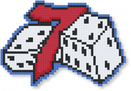 Lucky 7 - white,blue,red,brand,jnco,logo,dice,lucky 7,lucky