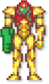 Metroid Zero Mission Samus - green,tan,orange,colorful,metroid,samus