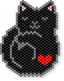 sleepy black kitty - black,gray