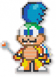 Larry - beige, blue, koopaling, light blue, mario, nintendo, orange, super mario, turtle