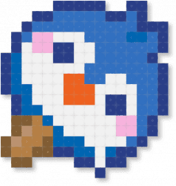 melted penguin popsicle - animal, blue, dessert, food, ice cream, penguin, popsicle