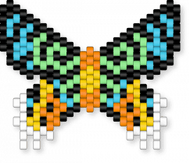 Madagascan Sunset Moth Charm (27×16) - light blue,teal,orange,butterfly,moth,insect,bug,wings,charm,peyote,sunset