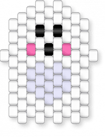 Cute Ghost w/Heart 2/4 - ghost,charm,spirit,face,character,series,holiday,spooky,halloween,white,cute,heart