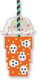 Halloween Frap - beige, coffee, frap, frappuccino, halloween, orange, skull