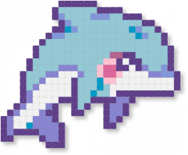 Dolphin (y2k) - cute, dolphin, light blue, pastel, purple, y2k