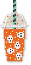 Halloween Frap - beige, coffee, frap, frappuccino, halloween, orange, skull