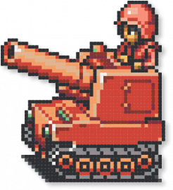AW2 Orange Star Artillery - advance wars, army, artillery, character, gameboy, orange, red, soldier, tank, video game