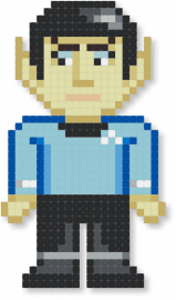 Spock - alien, beige, character, light blue, science fiction, scifi, spock, star trek, tv show, vulcan, yellow