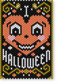 I Love Halloween - black, gold, halloween, heart, love, orange, spooky