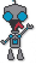 GIR Waving !! xD - gray,gir,robot,invader zim,scene,emo,scenecore,scene kid
