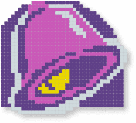 Tacobell - taco bell,logo,fast food,pink,purple