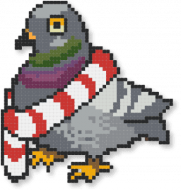 Ridge boy - animal, bird, gray, pigeon, red, scarf