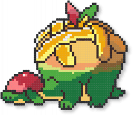 Appleton - brown, generation 8, green, orange, pokemon, yellow