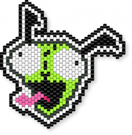 GIR charm - green, white