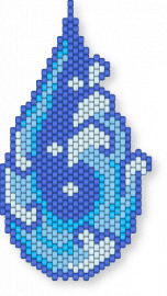 wave drop - blue,light blue,wave,ocean,earring,water,fish