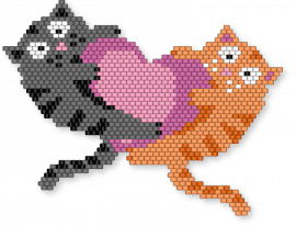 valentine kitty deux - orange,valentine,cat,love,heart,lesbian,animal
