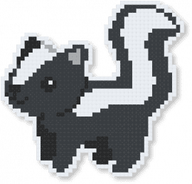Skunk - animal, black, cute, grey, perler, skunk, stinky, white
