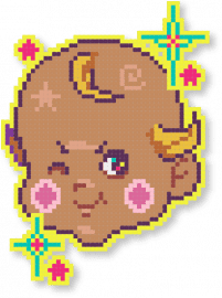 kewpie - baby, cherub, colorful, kewpie, neon, pink, rose oneill, tan, yellow