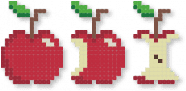 Eaten Apple - red,yellow