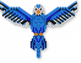 Flying blue budgie - blue, light blue, purple